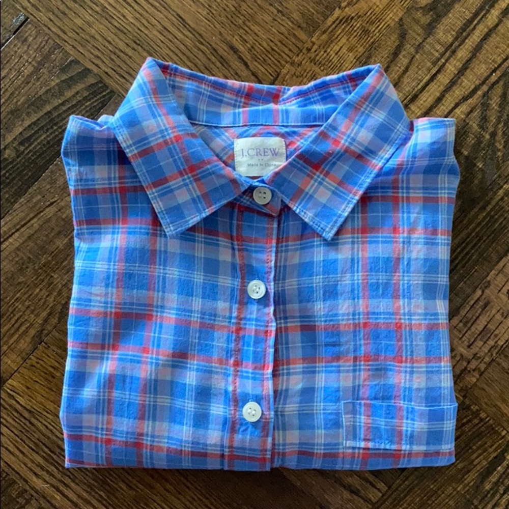 J Crew Perfect Fit long sleeve plaid shirt